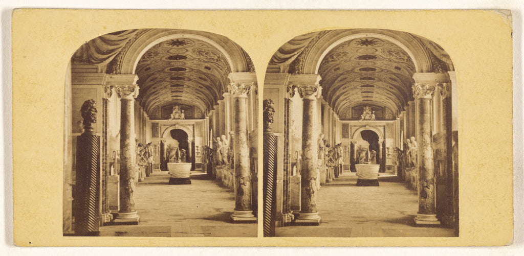 Unknown maker, Italian:[Galerie des Statues au Vatican], Poster Print Wall Art