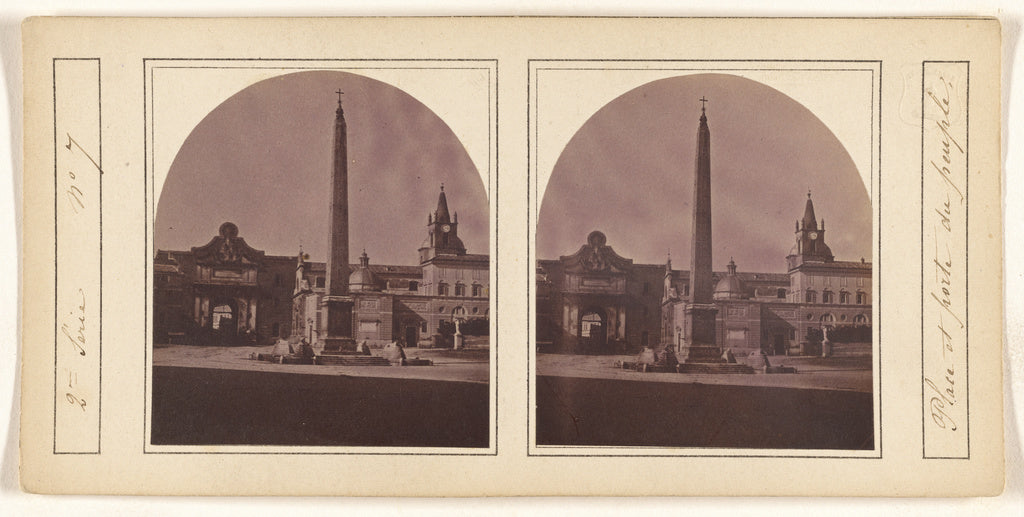 Unknown maker, Italian:[Place et porte du pueple], Poster Print Wall Art