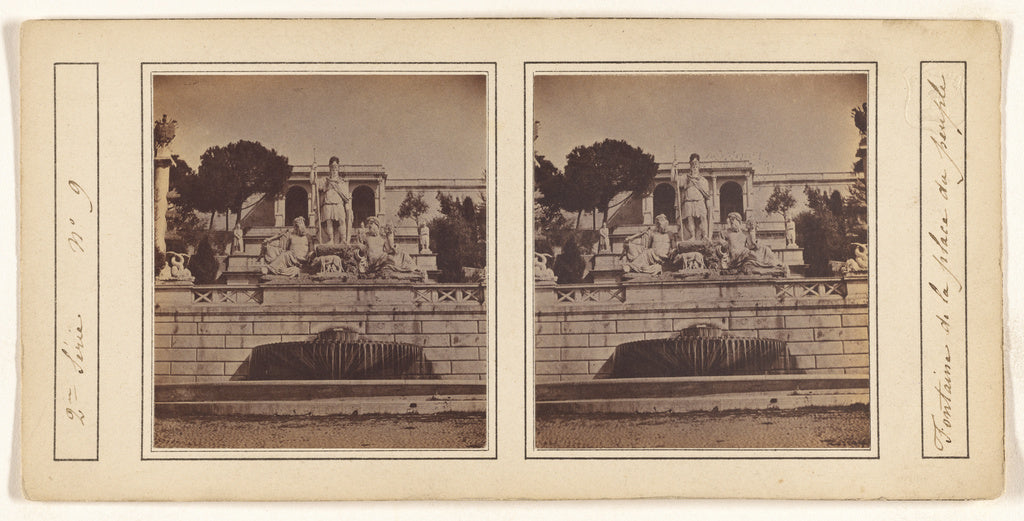 Unknown maker, Italian:[Fontaine de la place du peuple], Poster Print Wall Art