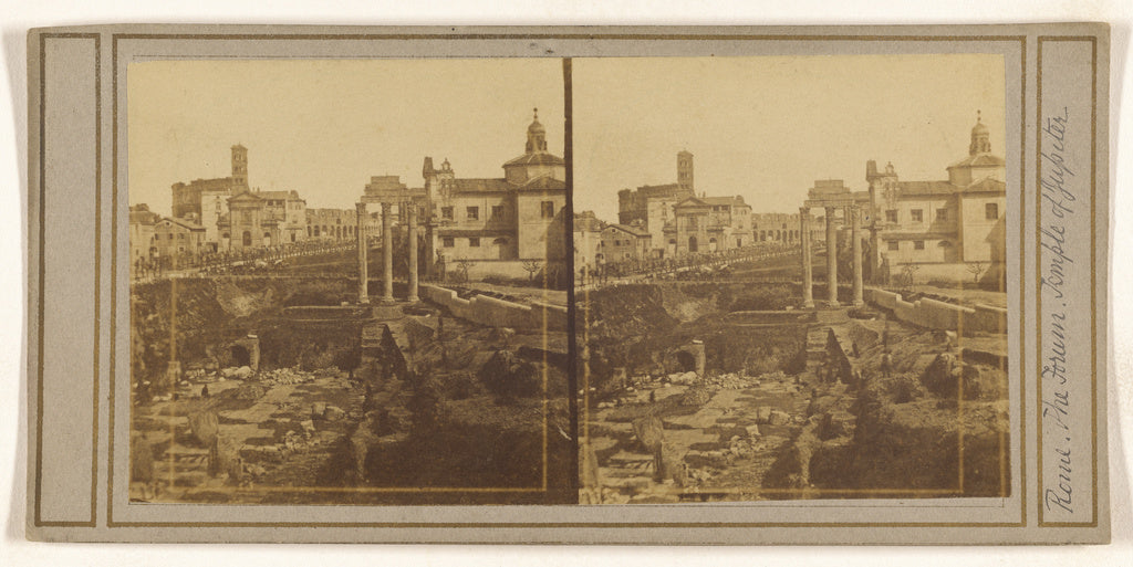 Unknown maker, Italian:[Rome. The Forum. Temple of Jupiter.], Poster Print Wall Art