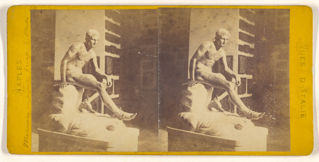 Unknown maker, Italian:Naples [Mercure en repose bronze & (-, Poster Print Wall Art