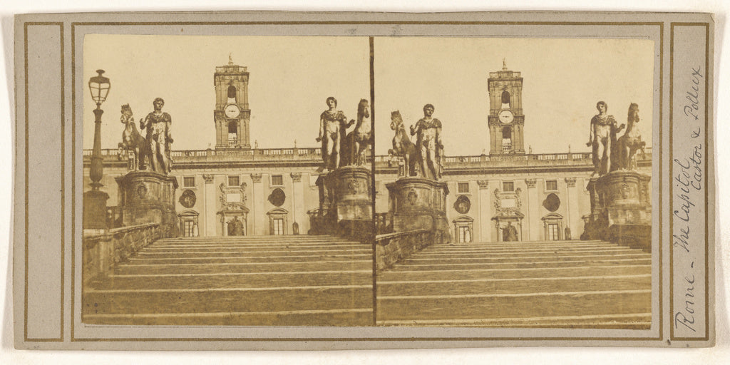 Unknown maker, Italian:[Rome - The Capitol, Castor & Pollux], Poster Print Wall Art