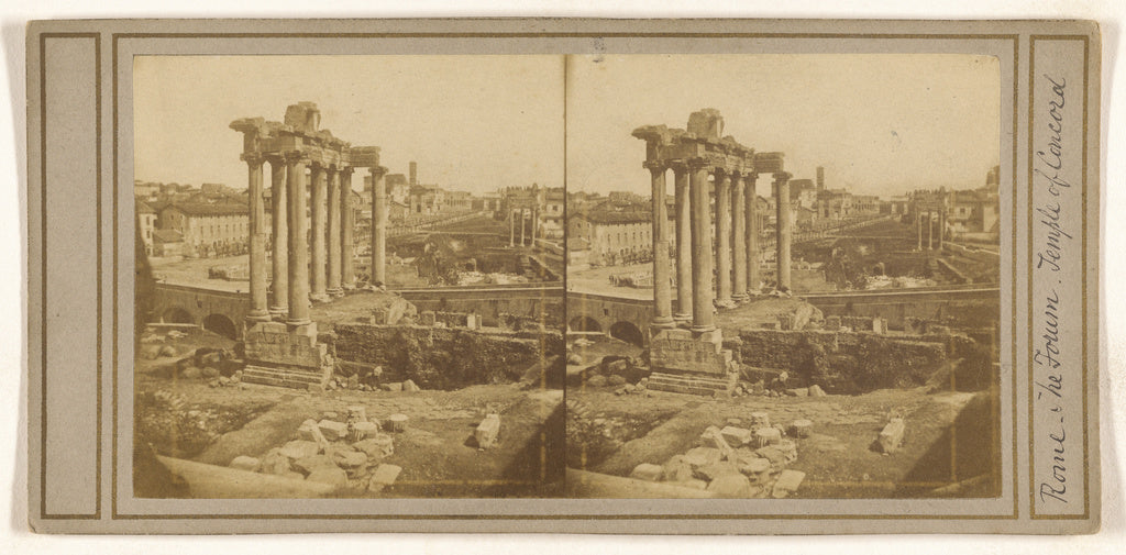 Unknown maker, Italian:[Rome - The Forum. Temple of Concord], Poster Print Wall Art