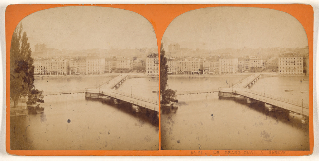 Unknown:Le Grand Quai a Geneve, Poster Print Wall Art