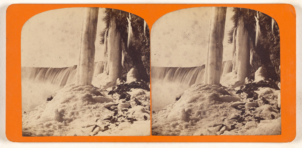 Unknown maker, Canadian:[Horse Shoe fall from below, Winter], Poster Print Wall Art