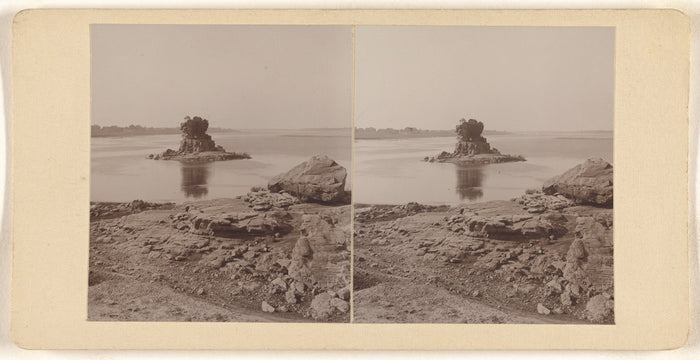 Unknown:Rock in the midst of Jamuna.,16x12
