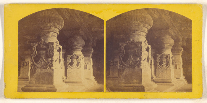 Unknown:[Caves of Ellora. Carved pillars of the Cave of Indu,16x12