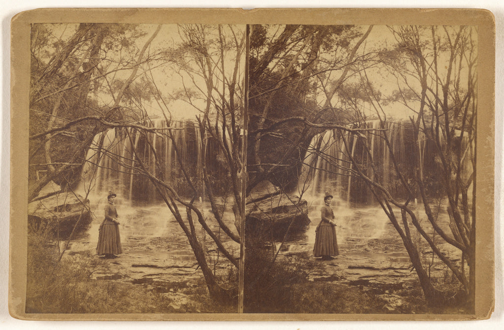 Unknown:["The Weeping Rock" Wentworth Falls, Blue Mts, N.S.W, Poster Print Wall Art