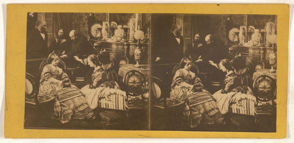 Unknown:[Family parlor scene], Poster Print Wall Art