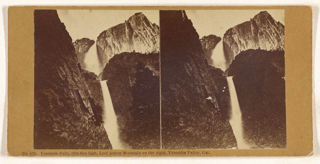 Unknown maker, American:Yosemite Falls, 2634 feet high, Lost, Poster Print Wall Art
