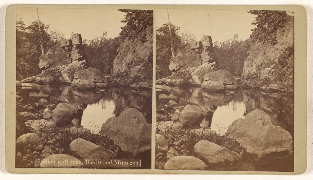Unknown maker, American:Indian mill race, Redwood, Minn., Poster Print Wall Art