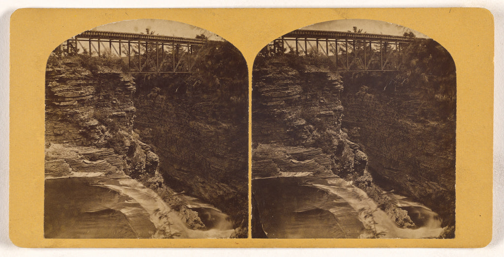 Unknown maker, American:[Taughanic Falls, Rail Road bridge a, Poster Print Wall Art