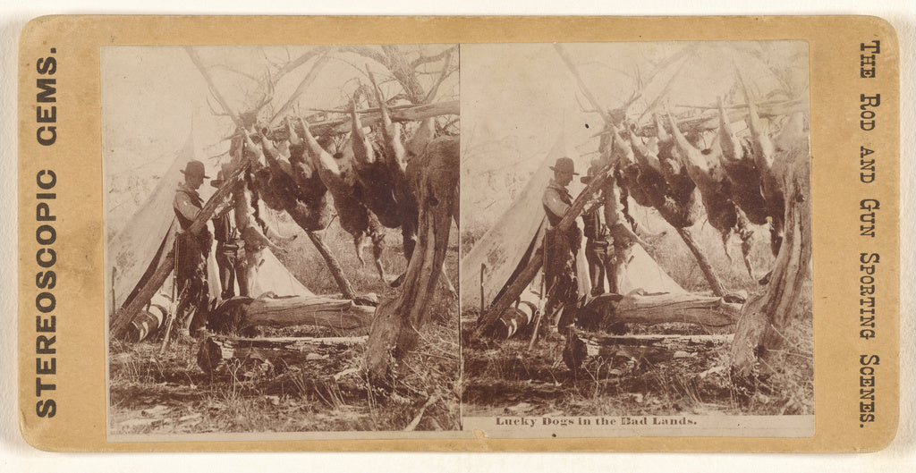 Unknown maker, American:Lucky Dogs in the Bad Lands., Poster Print Wall Art