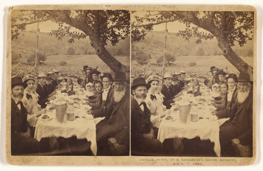 Unknown maker, American:Annual Picnic, at E. Kingsbury's Gro, Poster Print Wall Art