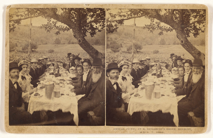 Unknown maker, American:Annual Picnic, at E. Kingsbury's Gro,16x12