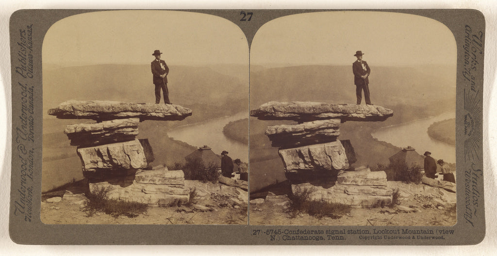 Underwood & Underwood:Confederate signal station. Lookout Mo, Poster Print Wall Art