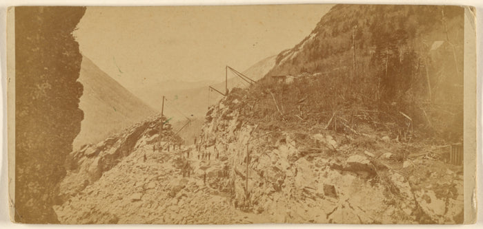 Benjamin West Kilburn:[Men performing a mountain excavation],16x12