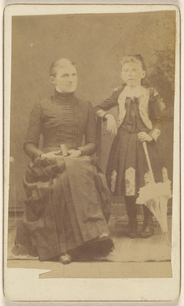 Unknown maker, American:[Mother sitting with a book in her l, Poster Print Wall Art