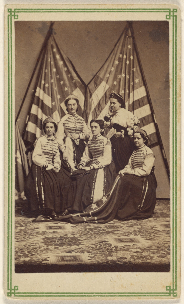 Unknown maker, American:[Five women, two standing, three sea, Poster Print Wall Art