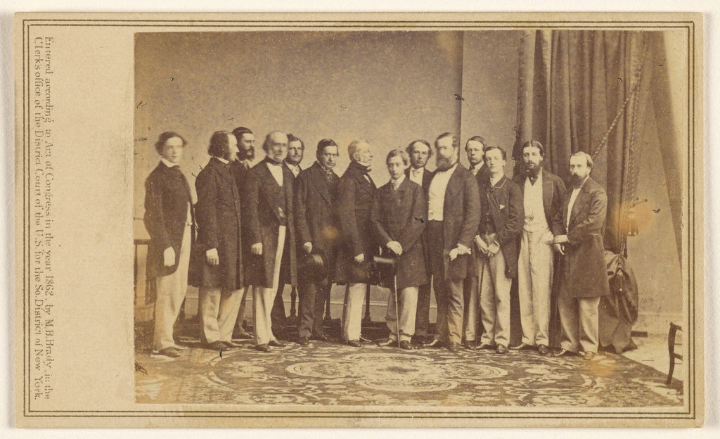Mathew B. Brady:[Group portrait of fourteen men standing]., Poster Print Wall Art