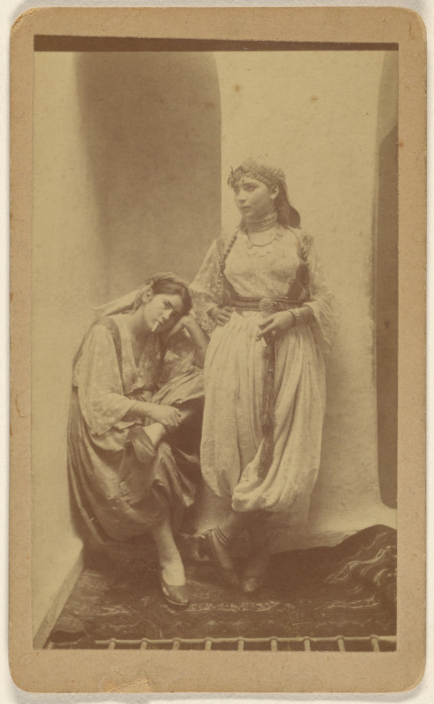 Unknown:[Orientalist studio portrait of two woman], Poster Print Wall Art