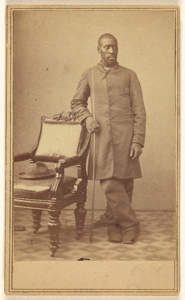 Alexander Gardner:[Black soldier standing near chair with ha, Poster Print Wall Art
