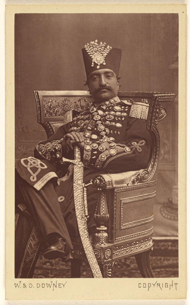 W. & D. Downey:[Nasar al-Din Shah Qajar], Poster Print Wall Art