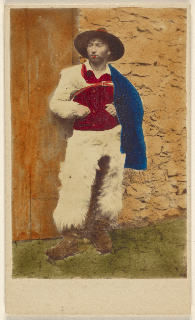 Unknown maker, Spanish:Pegoraro(?) [vaquero wearing wooly ch, Poster Print Wall Art