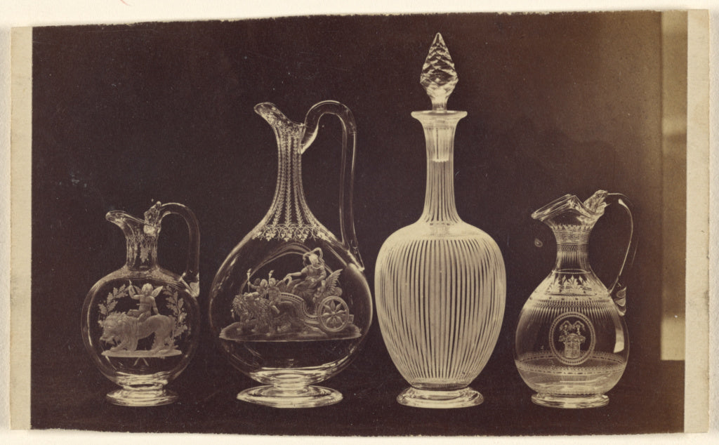 Alexander Nichol:[Four ornate cut-crystal vases], Poster Print Wall Art