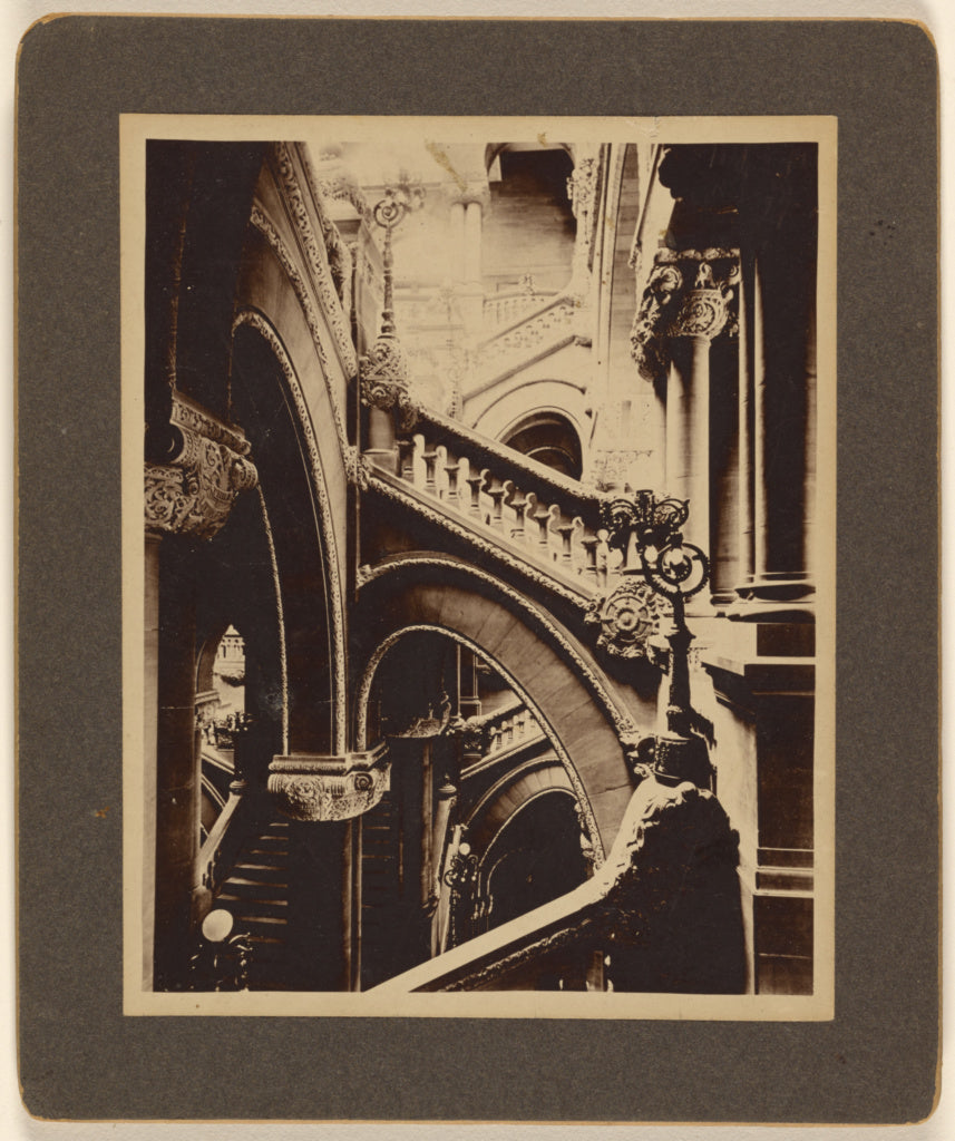 Unknown:[Interior showing an elaborate staircase], Poster Print Wall Art