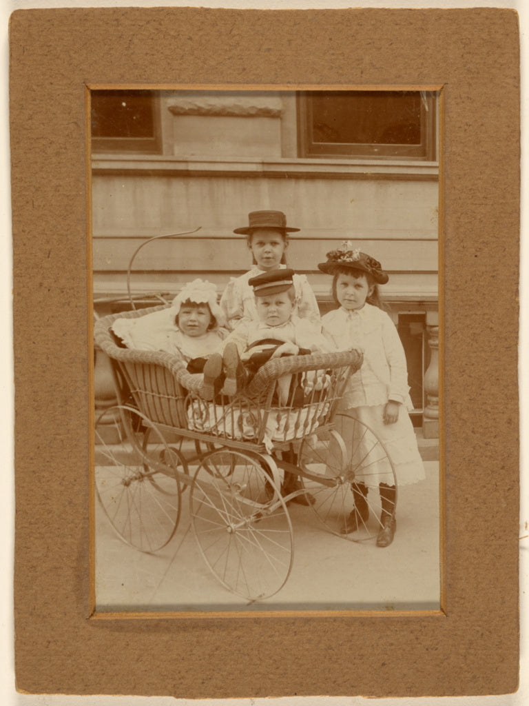 Unknown maker, American:[Four children in New York: two in a, Poster Print Wall Art