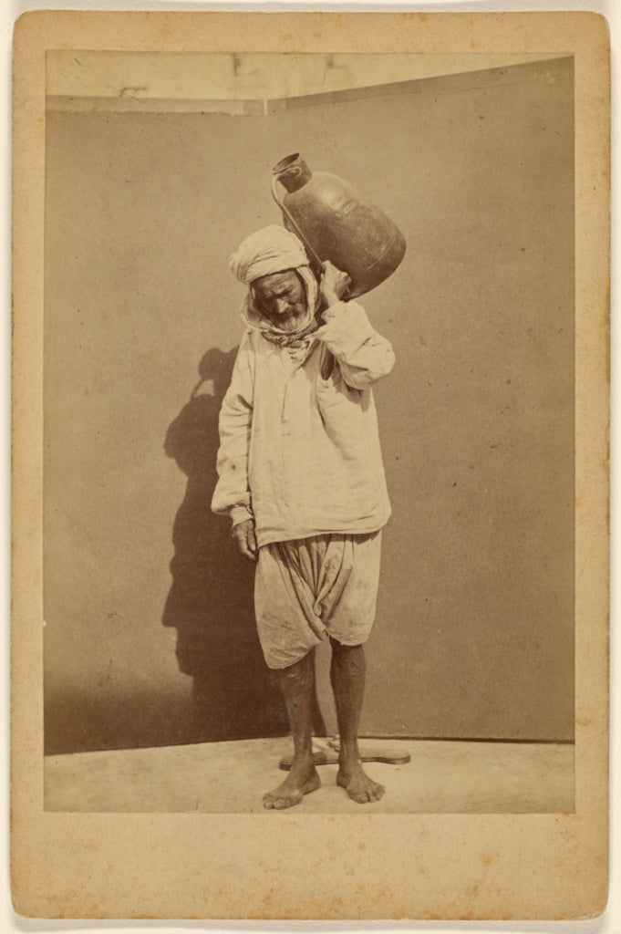 Unknown:[Arab man carrying a jug], Poster Print Wall Art