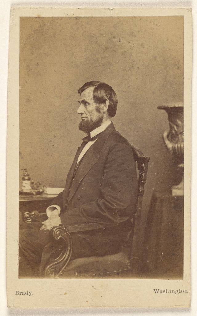 Mathew B. BradyStudio of:[Abraham Lincoln seated, in profile, Poster Print Wall Art