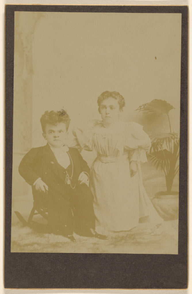 Unknown:[Portrait of a male and female dwarf], Poster Print Wall Art