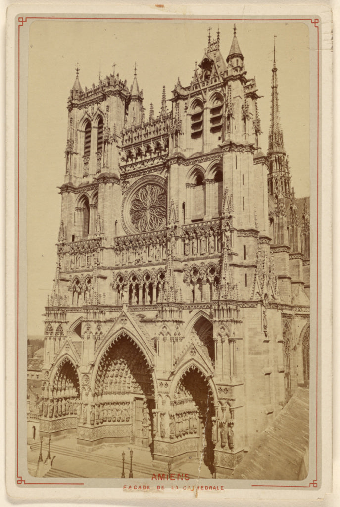 etienne NeurdeinAttributed to:Amiens. Facade de la Cathedral, Poster Print Wall Art