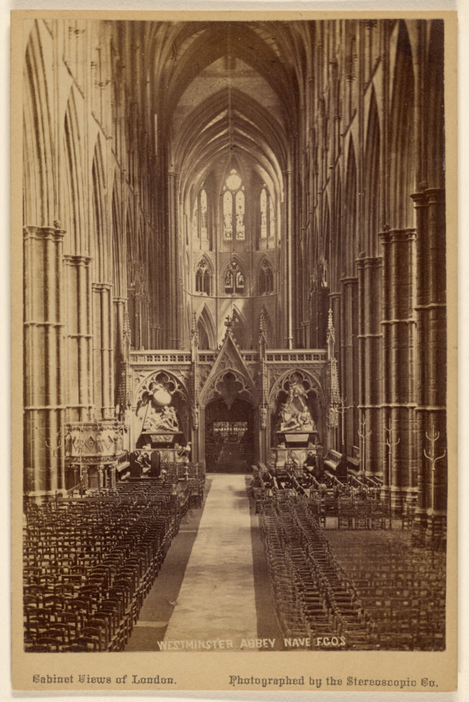London Stereoscopic Company:Westminster Abbey Nave F.G.O.S., Poster Print Wall Art
