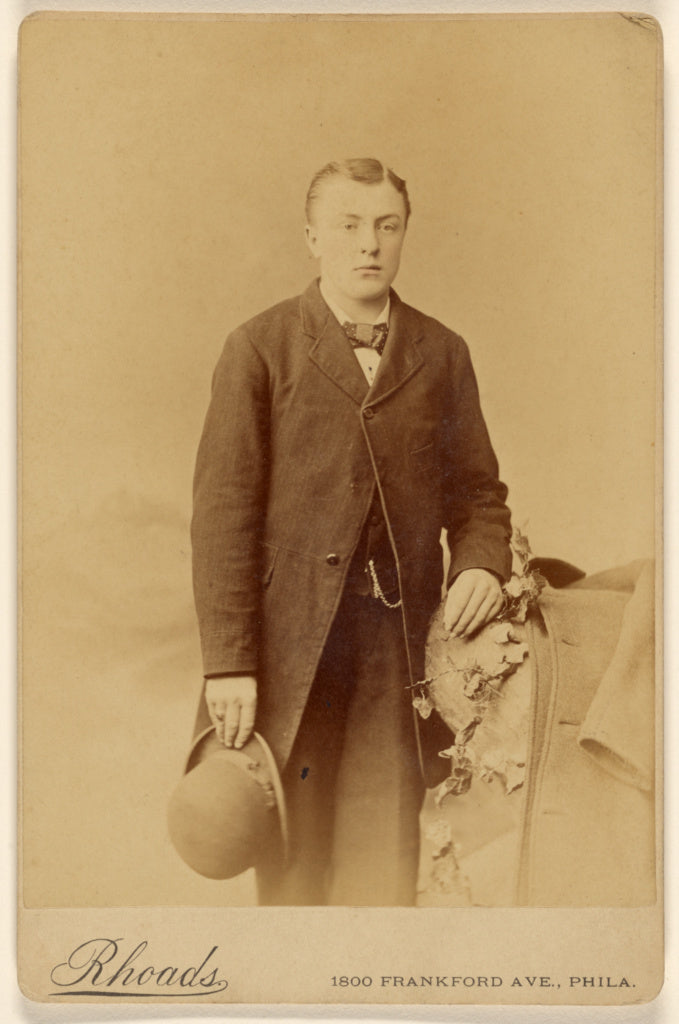 William H. Rhoades:[Man holding derby, standing], Poster Print Wall Art