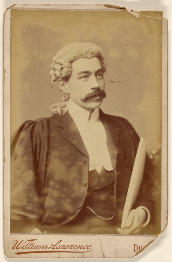 William Lawrence:[Man in white wig, dark moustache, holding ,16x12