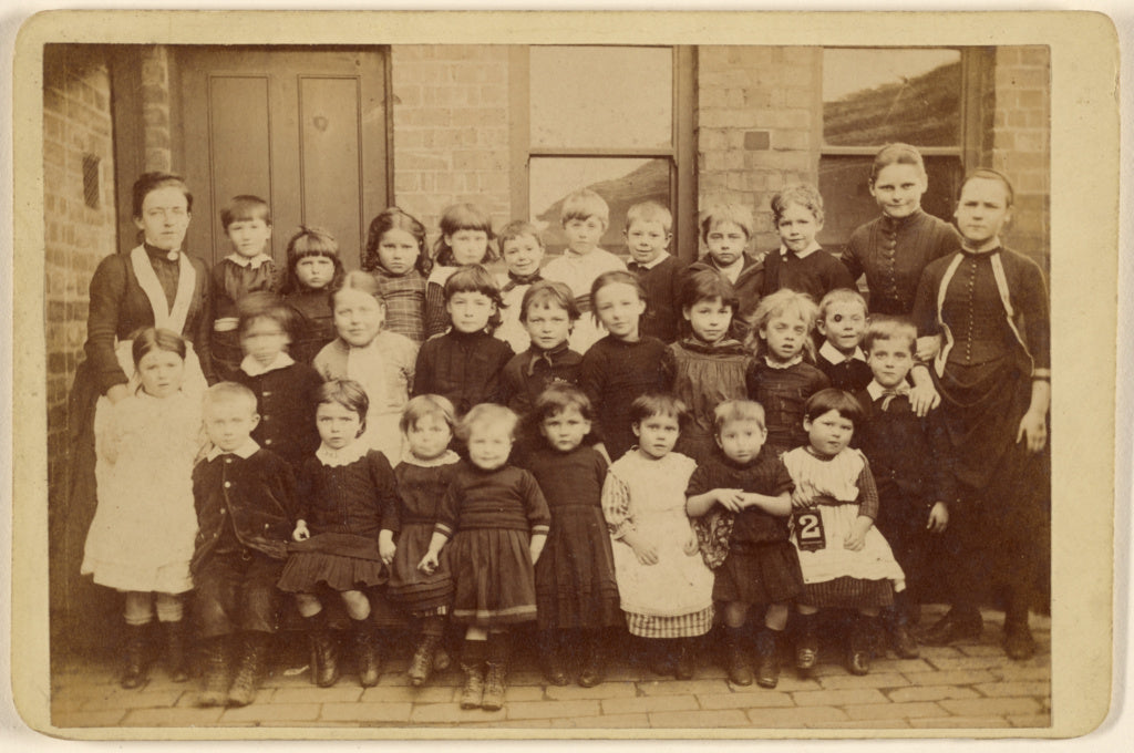 Unknown:[Large group of school children with teachers], Poster Print Wall Art
