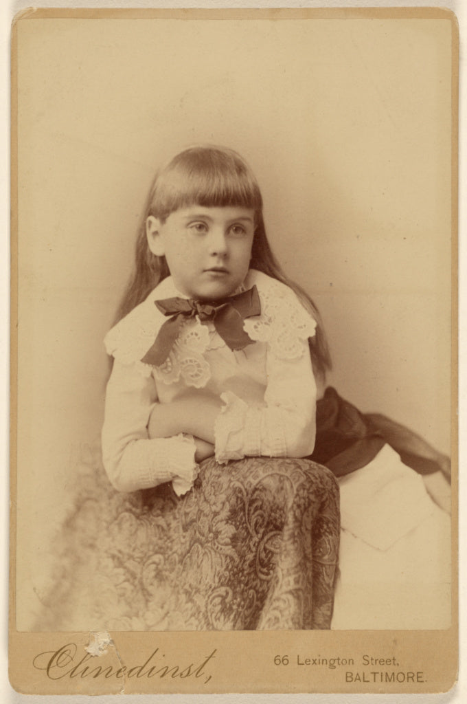 Barnett M. Clinedinst:[Unidentified little girl posed agains, Poster Print Wall Art