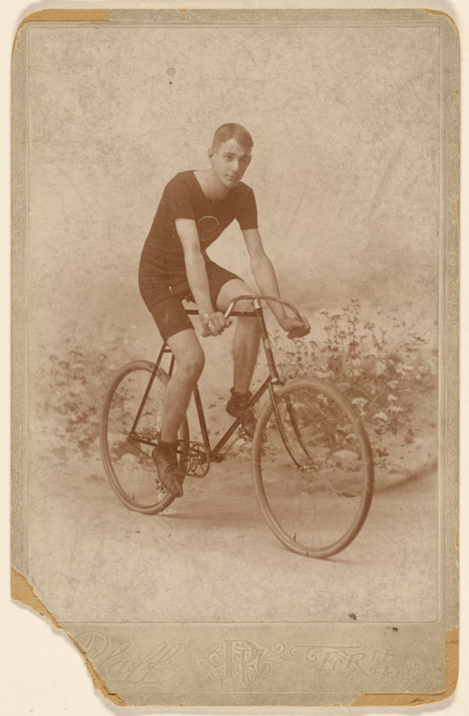 Fred Pfaff:[Male racer on bicycle], Poster Print Wall Art