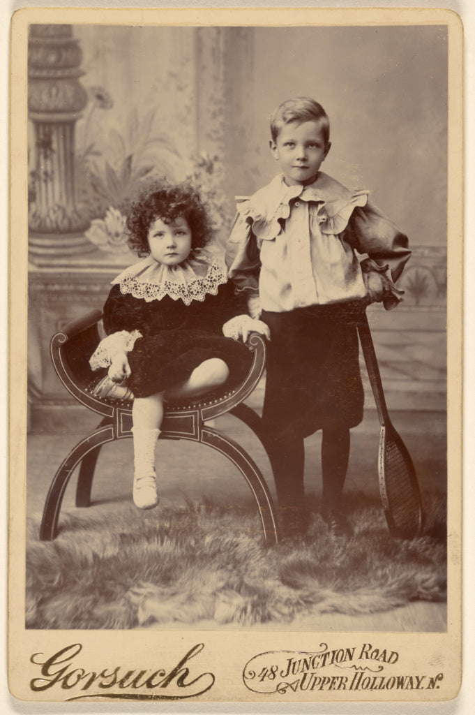 Gorsuch:[Unidentified little girl seated, next to little boy, Poster Print Wall Art