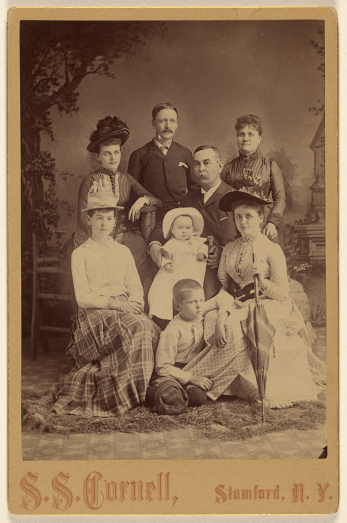 S.S. Cornell:[Group family portrait of eight members], Poster Print Wall Art