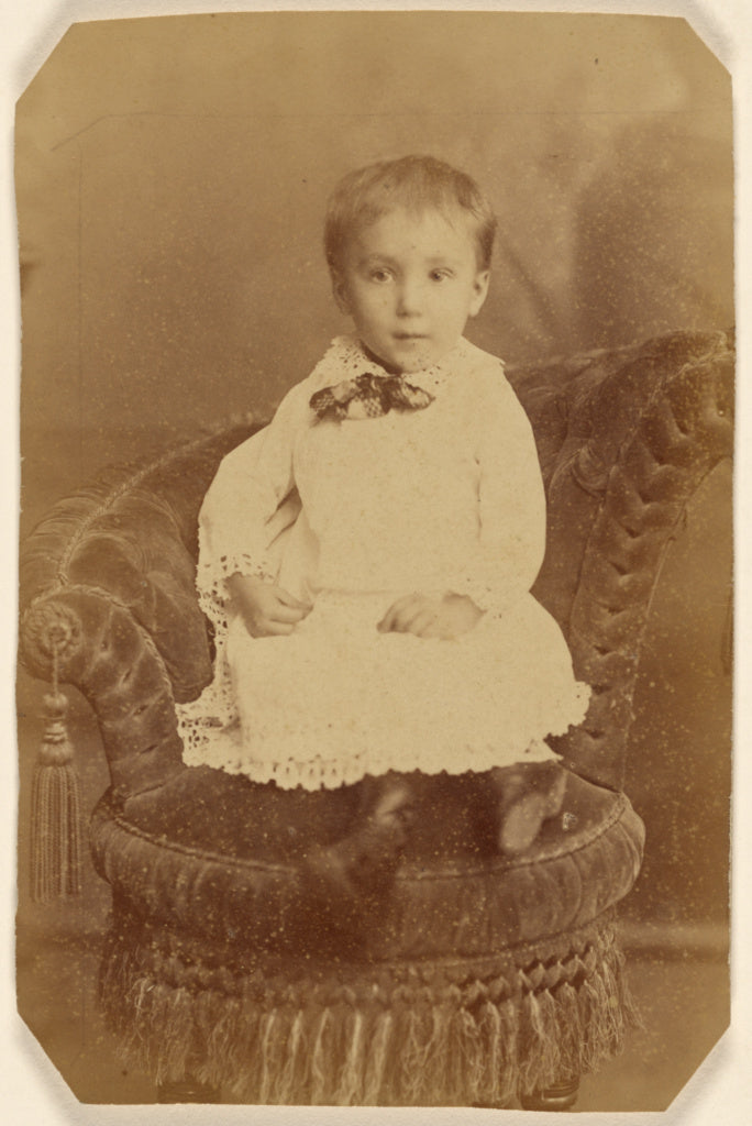 Unknown:[Portrait of a young child, seated]., Poster Print Wall Art