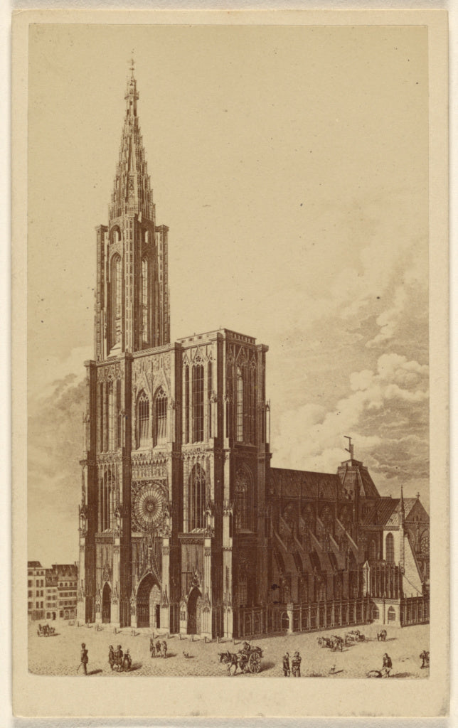 Unknown maker, French:Strasburg [sic] Cathedrale Aug. 1874, Poster Print Wall Art
