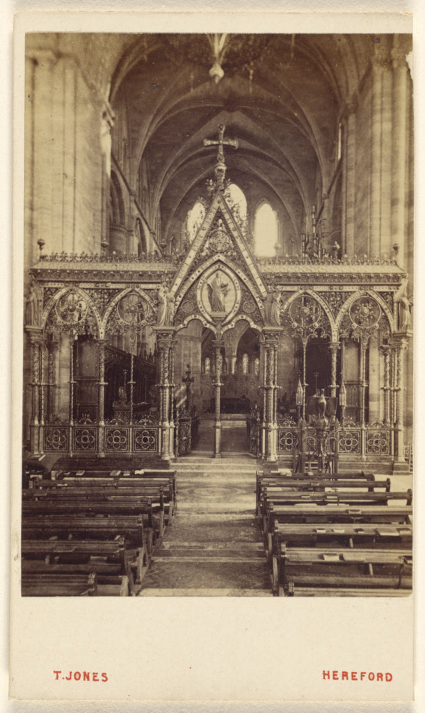 Thomas Jones:[Interior of a cathedral at Hereford, England], Poster Print Wall Art
