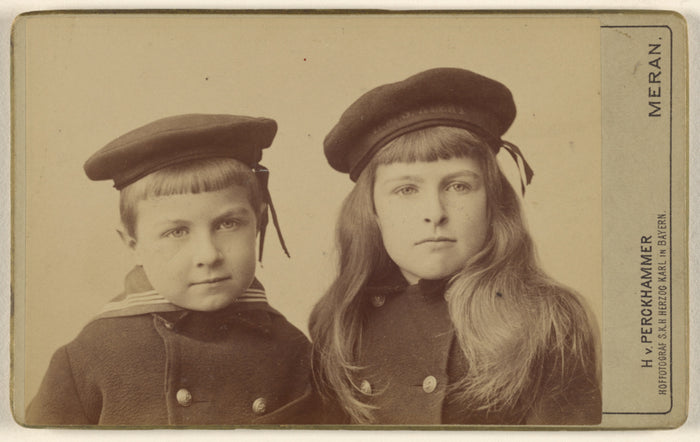 H. von Perckhammer:[Two unidentified children, a boy and a g,16x12