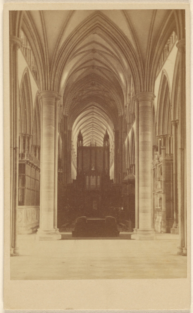 Unknown maker, British:[Interior of Salisbury Cathedral], Poster Print Wall Art