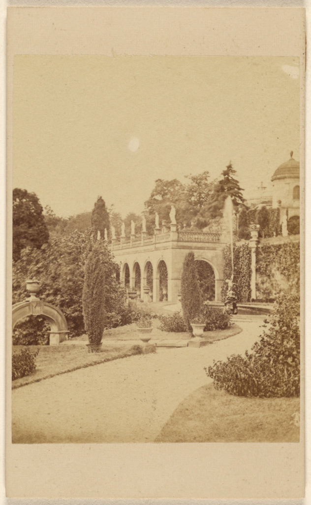 Unknown maker, British:Alton Gardens - Piazza and Fountain, Poster Print Wall Art