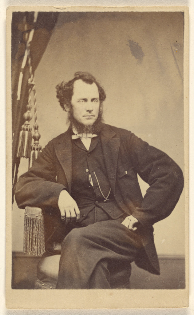 S.B. Howard:[Unidentified bearded man with moustache, seated, Poster Print Wall Art